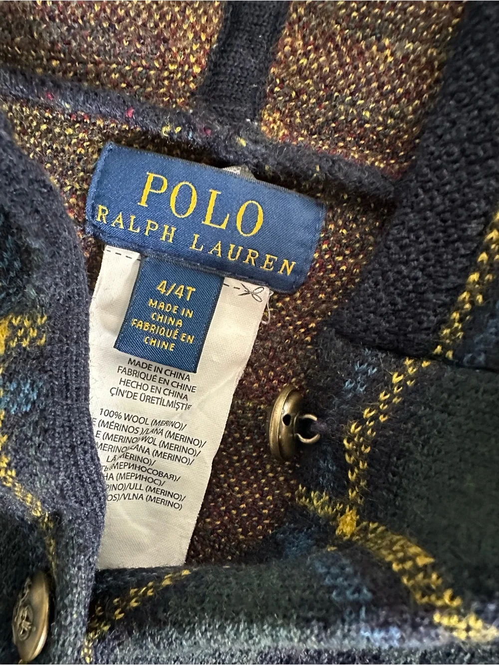 Polo by Ralph Lauren Wool Plaid Poncho Girls Size 4T